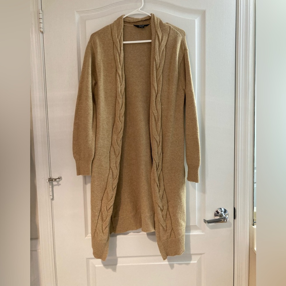 Simply Vera Vera Wang Tan Open Front Cardigan